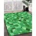 Machine Washable Transitional Neon Green Rug in a Family Room, wshpat3019grn