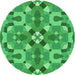 Square Patterned Neon Green Rug, pat3019grn