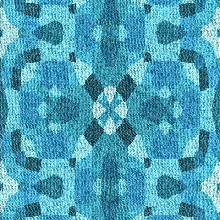 Patterned Bright Turquoise Blue Rug, pat3019lblu