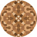 Square Patterned Orange Rug, pat3019org