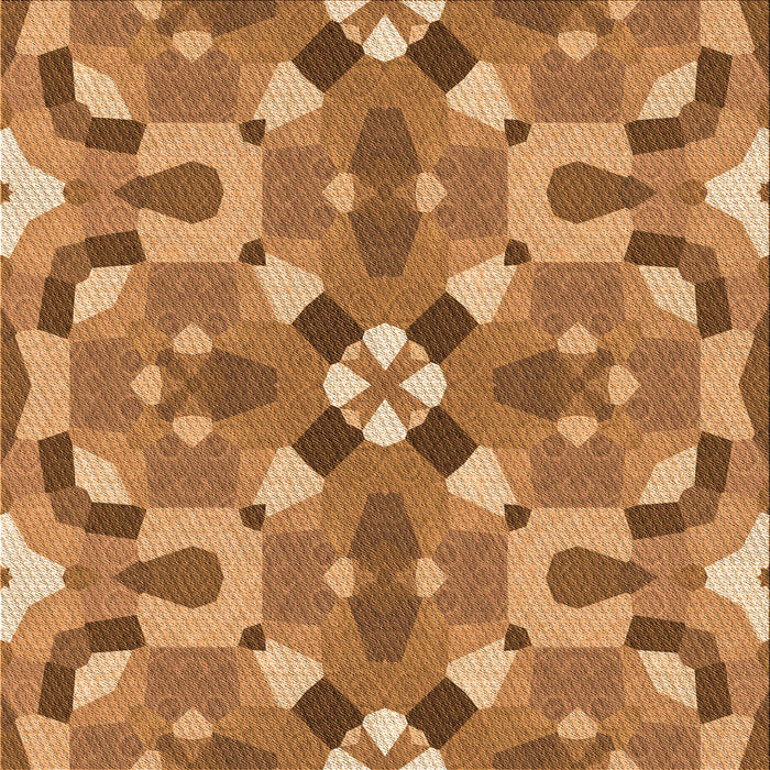 Round Patterned Orange Rug, pat3019org