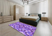 Patterned Purple Plum Purple Rug in a Bedroom, pat3019pur