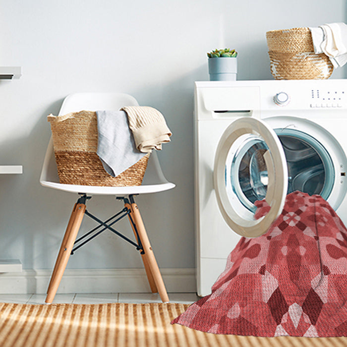 Machine Washable Transitional Red Rug in a Washing Machine, wshpat3019rd