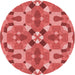 Square Patterned Red Rug, pat3019rd