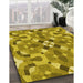 Patterned Dark Yellow Green Rug in Family Room, pat3019yw