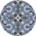 Sideview of Patterned Light Steel Blue Novelty Rug, pat3019