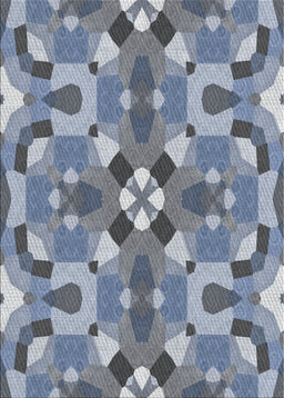 Patterned Light Steel Blue Novelty Rug, pat3019