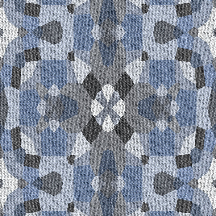 Patterned Light Steel Blue Novelty Rug, pat3019