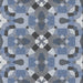 Square Patterned Light Steel Blue Novelty Rug, pat3019