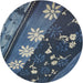 Sideview of Patterned Deep-Sea Blue Novelty Rug, pat301