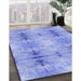 Machine Washable Transitional Light Slate Blue Rug in a Family Room, wshpat302blu