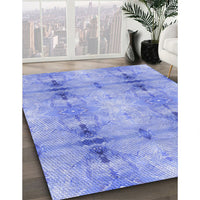 Patterned Light Slate Blue Rug, pat302blu