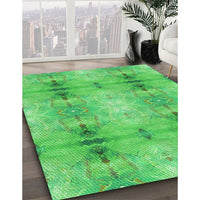 Patterned Neon Green Rug, pat302grn