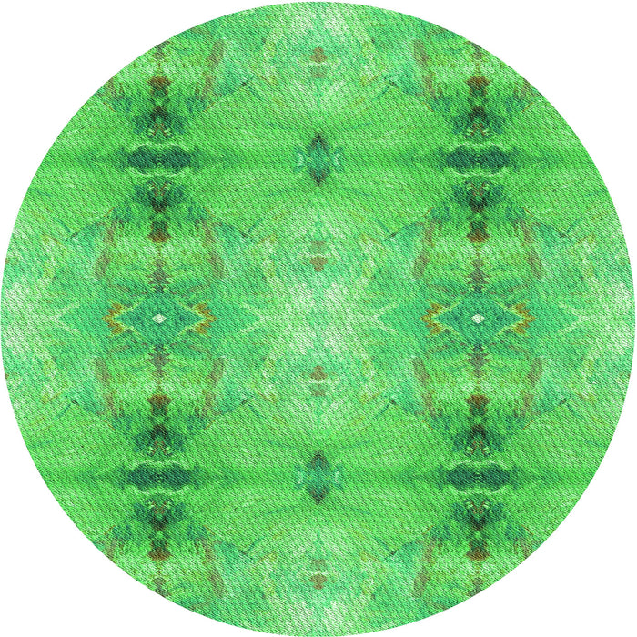 Square Patterned Neon Green Rug, pat302grn