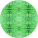 Square Machine Washable Transitional Neon Green Rug in a Living Room, wshpat302grn