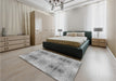 Patterned Gray Rug in a Bedroom, pat302gry