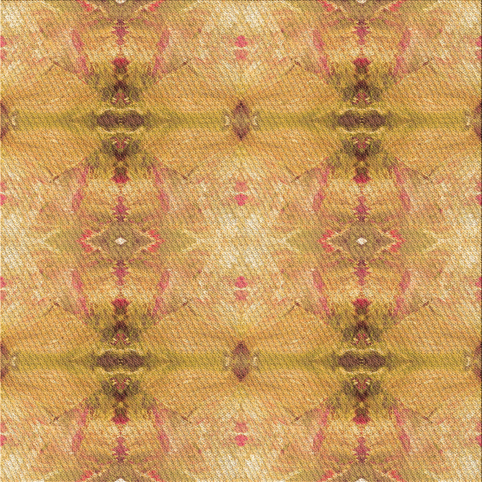 Round Patterned Orange Rug, pat302org