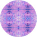 Square Machine Washable Transitional Bright Lilac Purple Rug in a Living Room, wshpat302pur