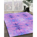 Machine Washable Transitional Bright Lilac Purple Rug in a Family Room, wshpat302pur