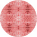 Square Machine Washable Transitional Light Coral Pink Rug in a Living Room, wshpat302rd