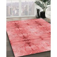 Patterned Light Coral Pink Rug, pat302rd