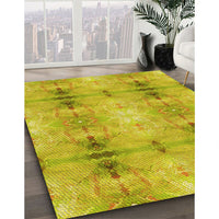 Patterned Golden Yellow Rug, pat302yw