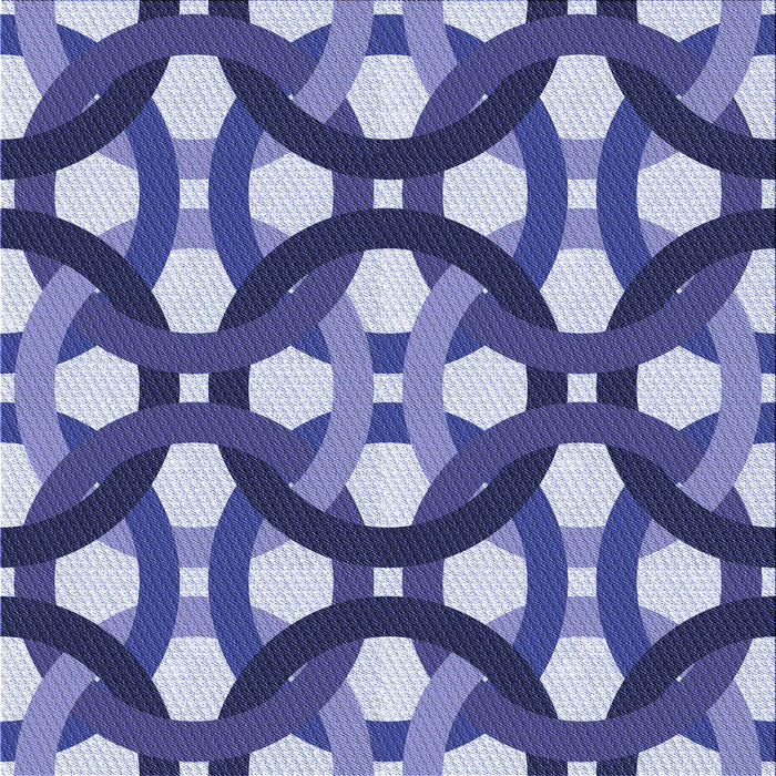 Round Patterned Jeans Blue Rug, pat3020blu