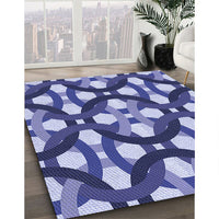 Patterned Jeans Blue Rug, pat3020blu