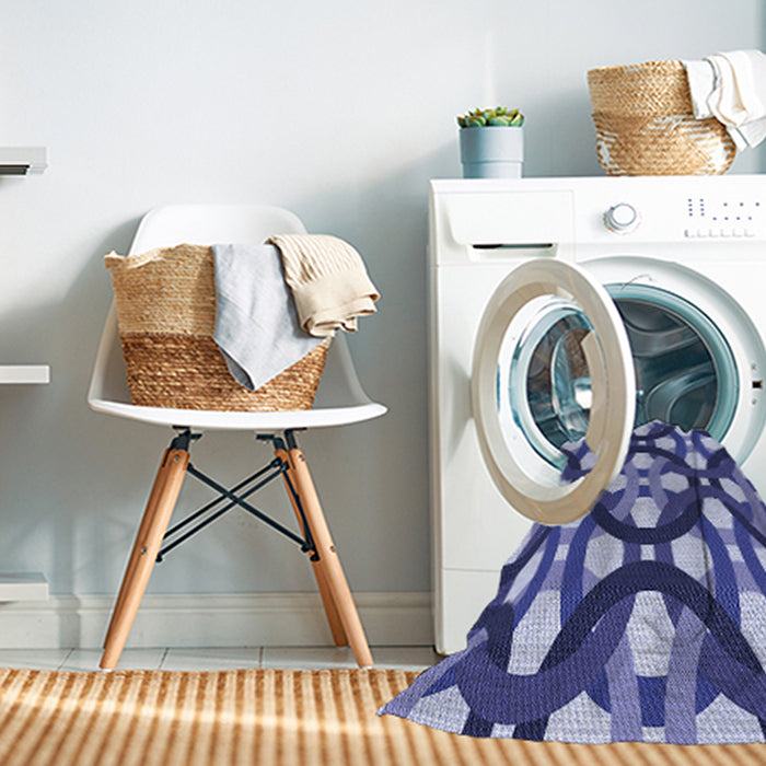 Machine Washable Transitional Jeans Blue Rug in a Washing Machine, wshpat3020blu