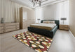 Patterned Red Brown Rug in a Bedroom, pat3020brn