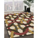 Patterned Red Brown Rug in Family Room, pat3020brn