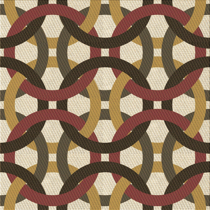Round Patterned Red Brown Rug, pat3020brn