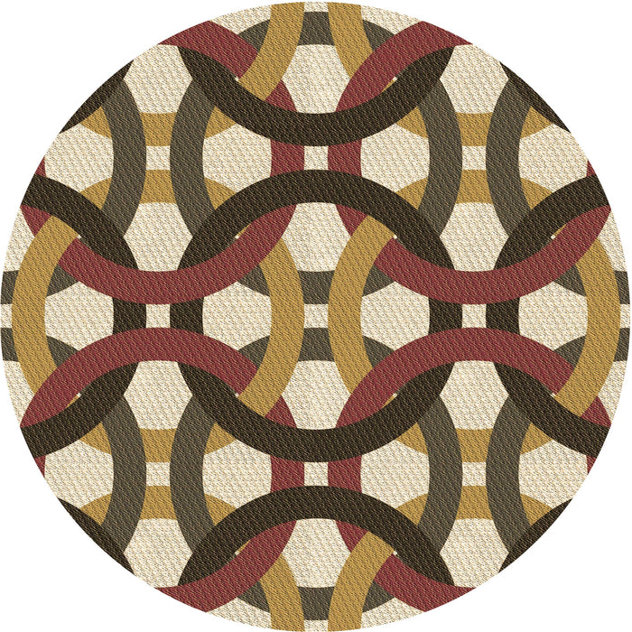 Square Patterned Red Brown Rug, pat3020brn