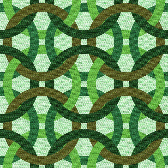 Round Patterned Green Rug, pat3020grn