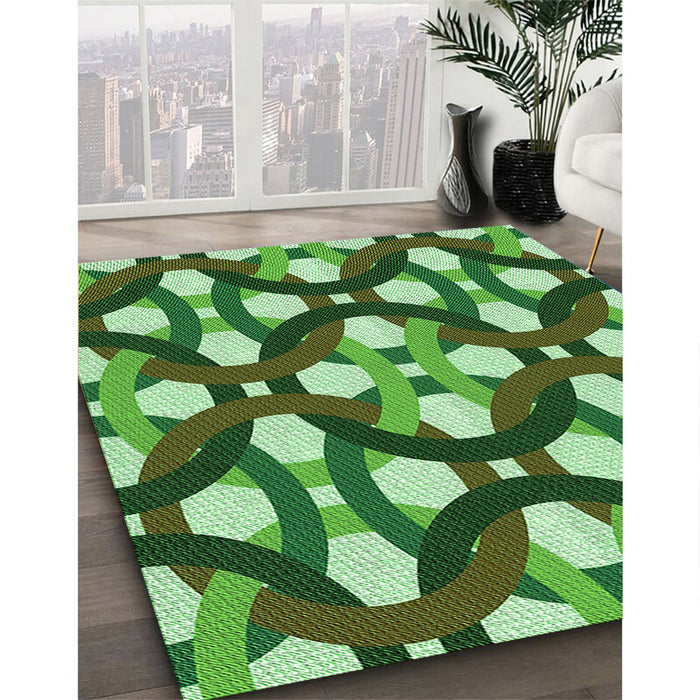 Machine Washable Transitional Green Rug in a Family Room, wshpat3020grn