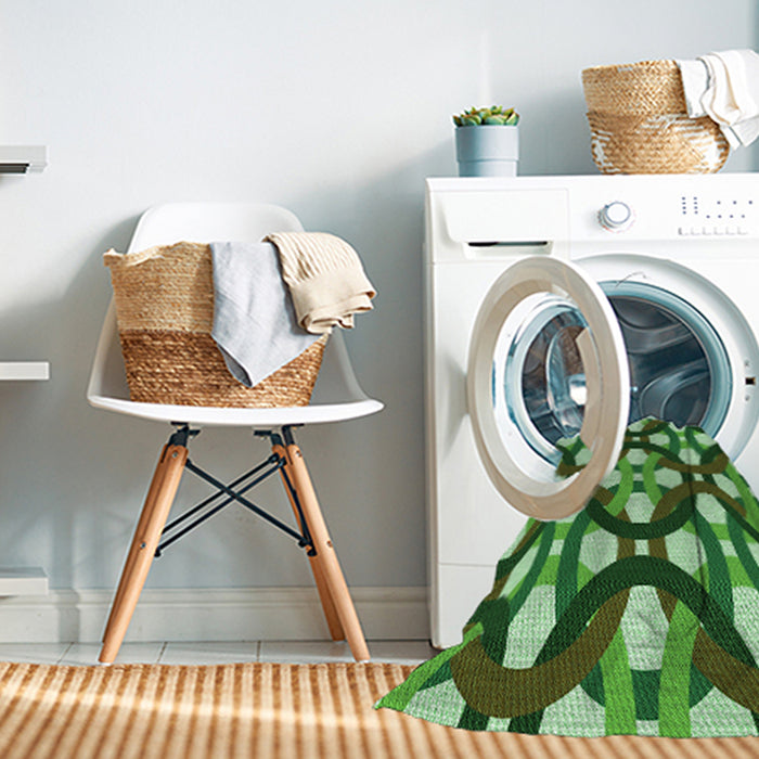 Machine Washable Transitional Green Rug in a Washing Machine, wshpat3020grn