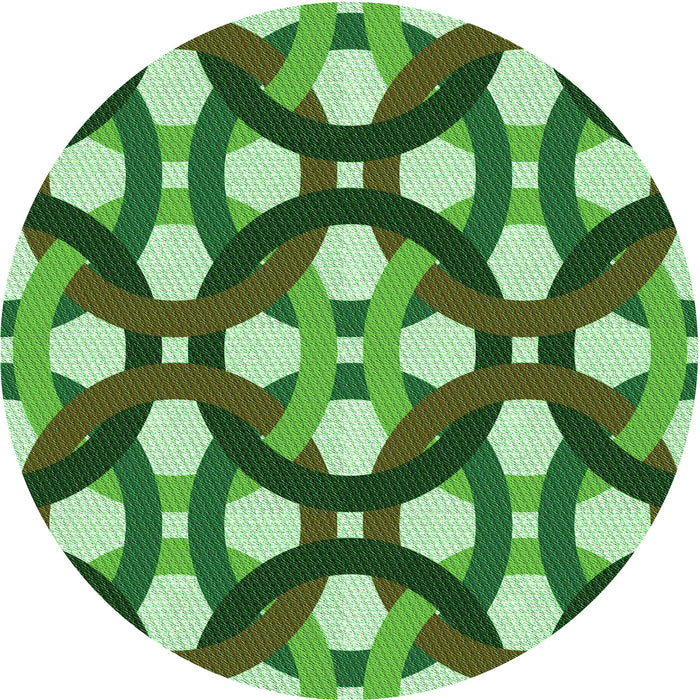 Square Patterned Green Rug, pat3020grn