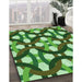 Patterned Green Rug in Family Room, pat3020grn