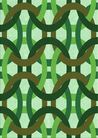 Machine Washable Transitional Green Rug, wshpat3020grn