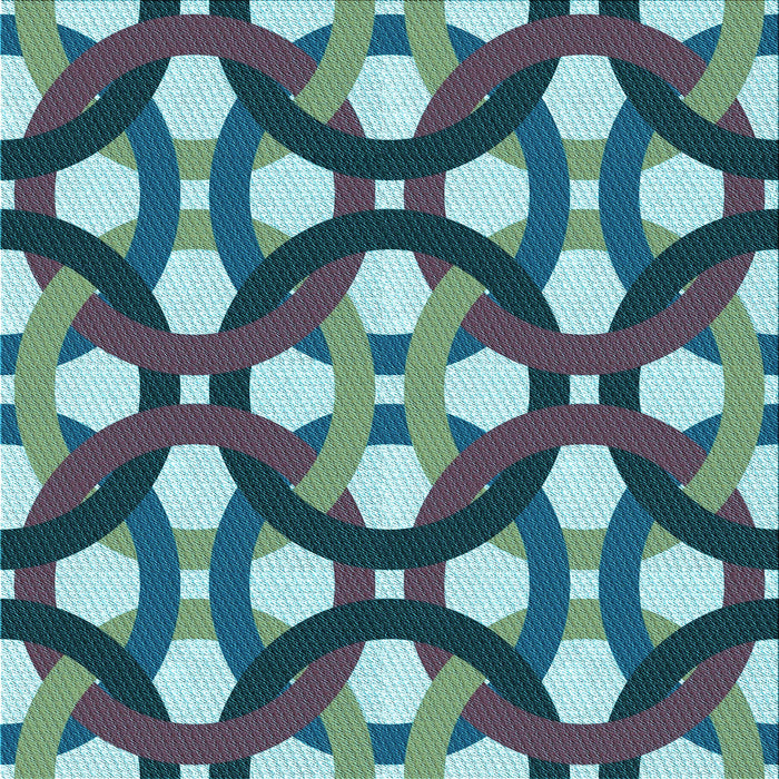 Round Patterned Tiffany Blue Rug, pat3020lblu