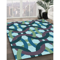 Patterned Tiffany Blue Rug, pat3020lblu