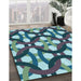 Patterned Tiffany Blue Rug in Family Room, pat3020lblu