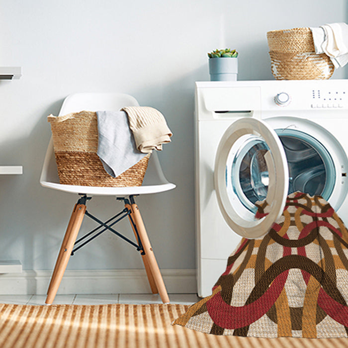 Machine Washable Transitional Brown Sand Brown Rug in a Washing Machine, wshpat3020org