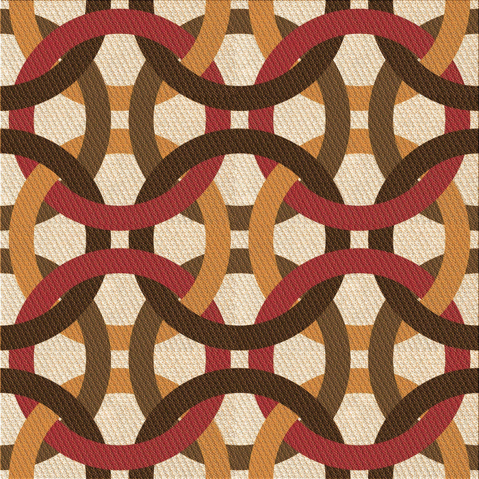Round Patterned Brown Sand Brown Rug, pat3020org