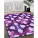 Machine Washable Transitional Dark Magenta Purple Rug in a Family Room, wshpat3020pur