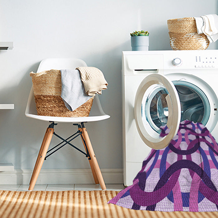 Machine Washable Transitional Dark Magenta Purple Rug in a Washing Machine, wshpat3020pur