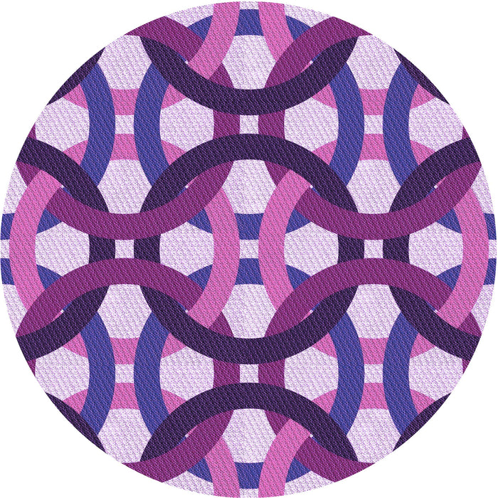 Square Patterned Dark Magenta Purple Rug, pat3020pur