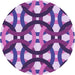 Square Patterned Dark Magenta Purple Rug, pat3020pur