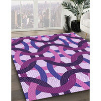 Patterned Dark Magenta Purple Rug, pat3020pur