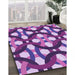 Patterned Dark Magenta Purple Rug in Family Room, pat3020pur